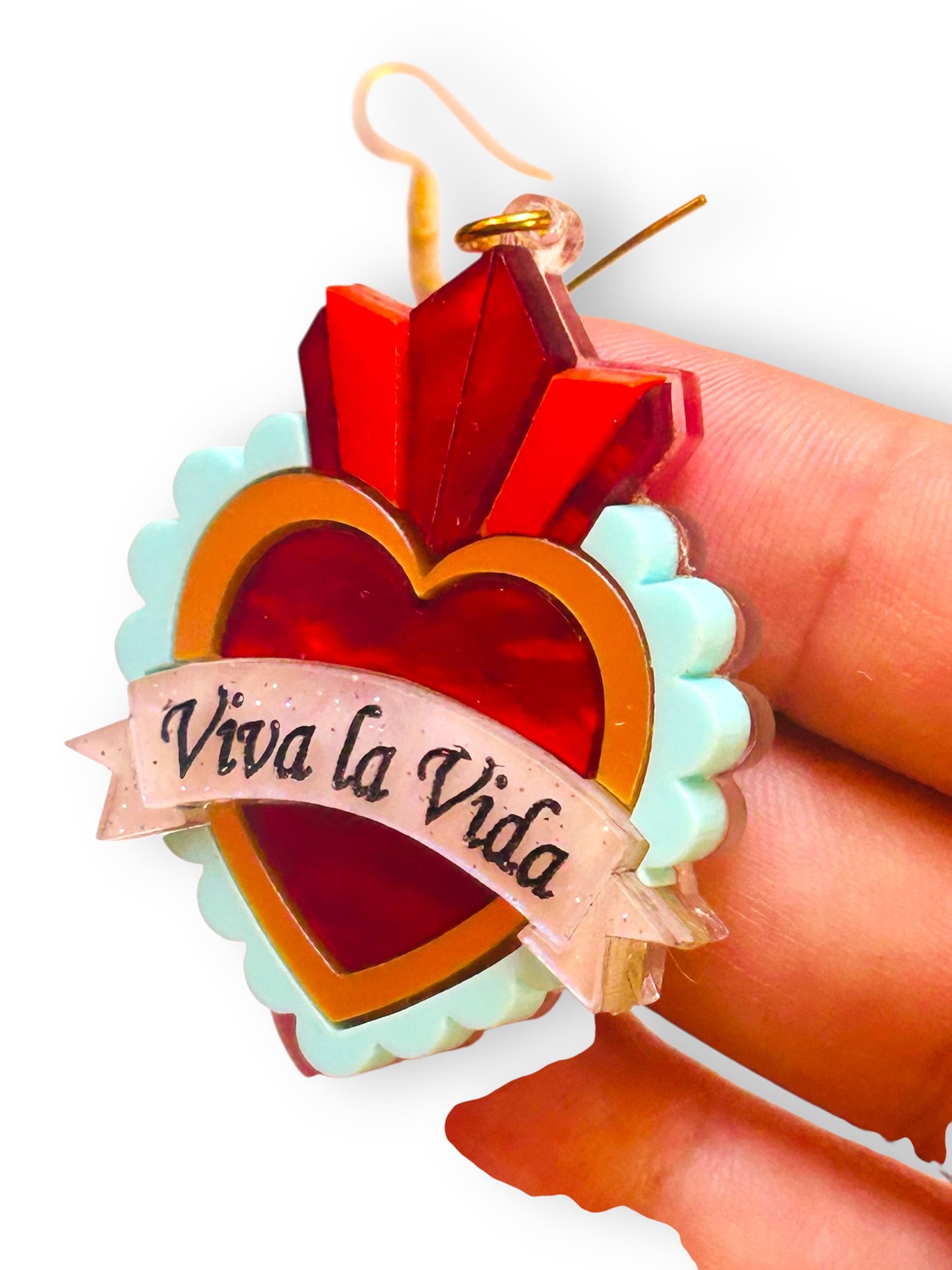 Mexico Lindo Y Querido - Orecchini Cuore Sacro "Viva la Vida"