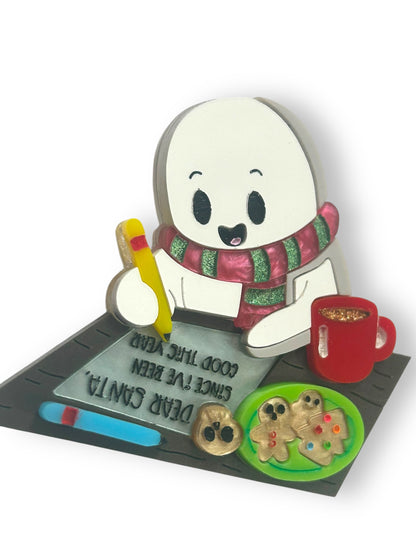 Spooky Christmas  - Spilla Fantasma che Scrive una Lettera a Babbo Natale