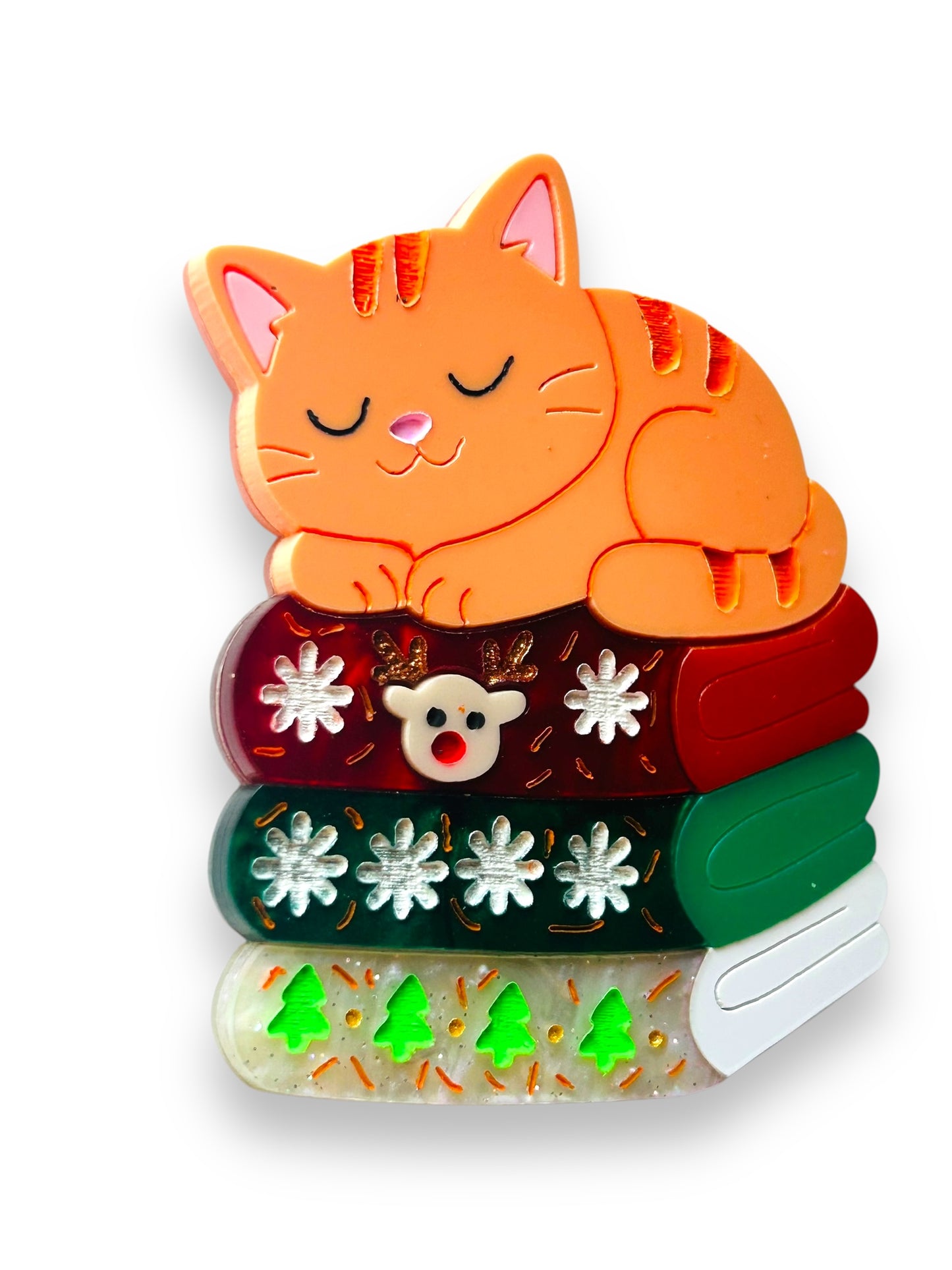 Meowy Christmas - Spilla Gatto sopra Maglioni Natalizi