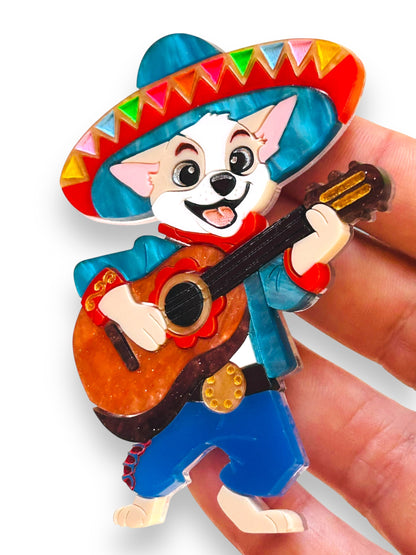 Mexico Lindo Y Querido - Spilla Mariachi Chihuahua con Chitarra