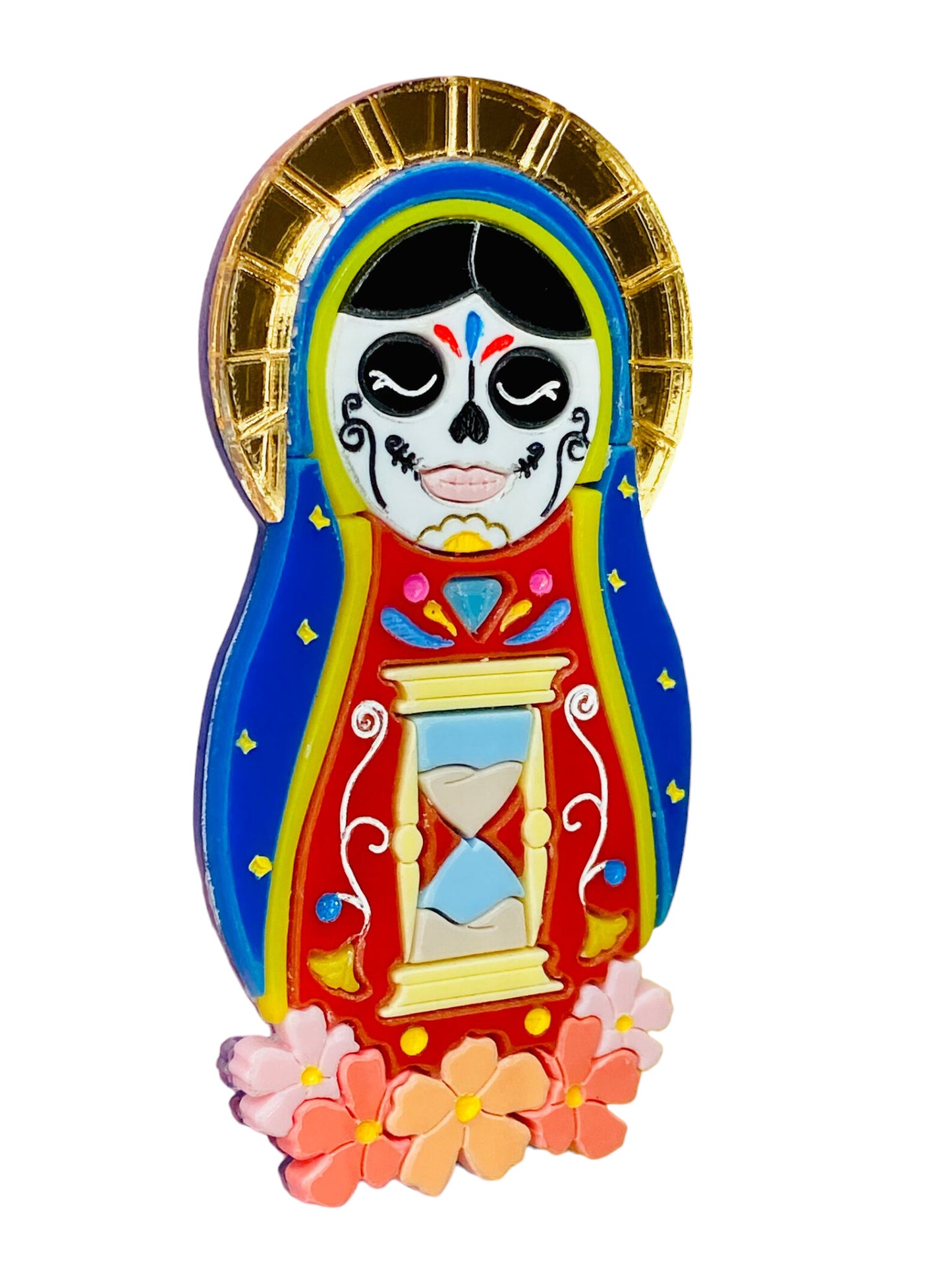 Dia De Los Muertos - Russian Doll Sante Muerte con Bilancia/Clessidra