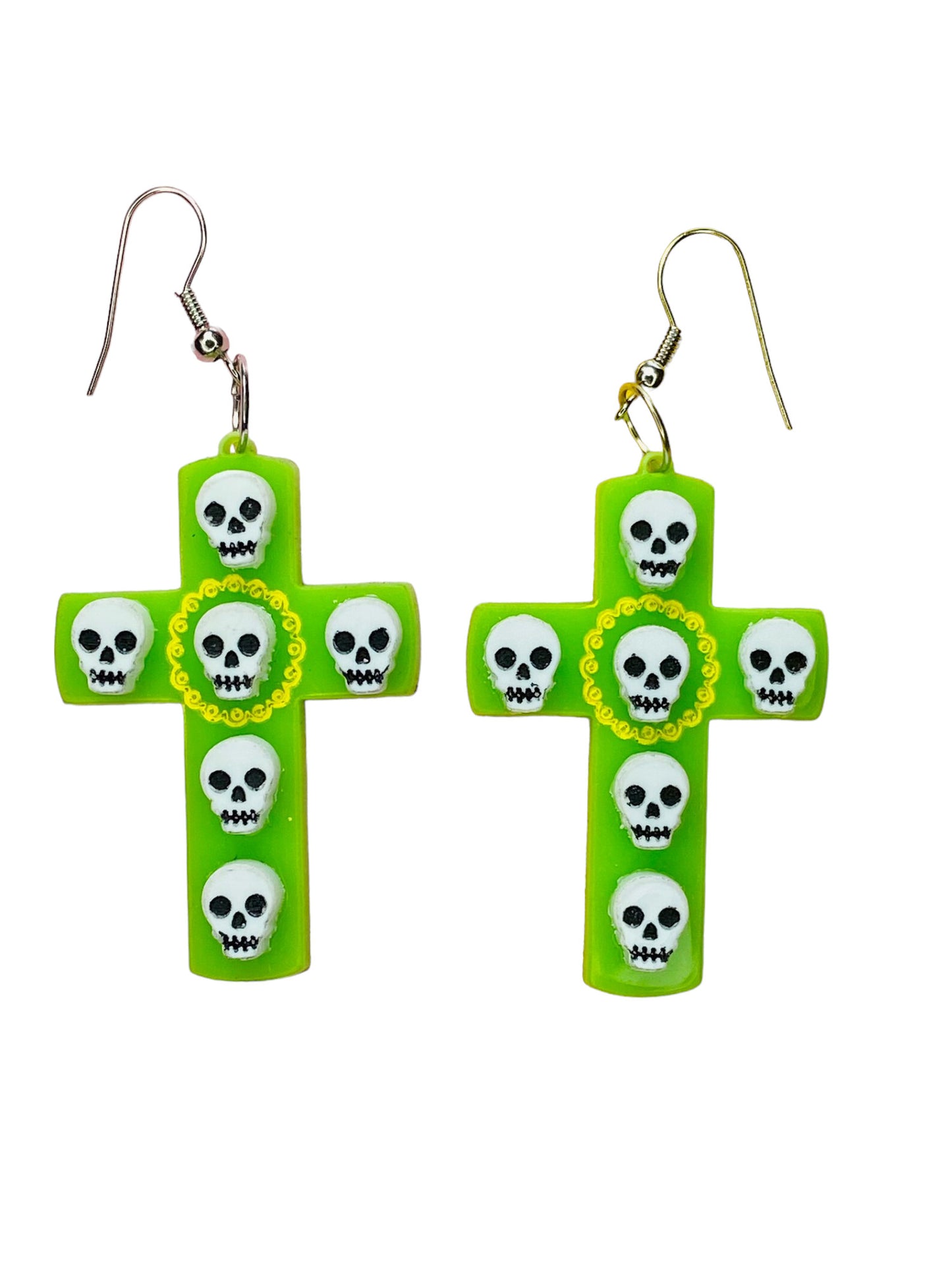 Dia de Los Muertos - Orecchini Croce con Teschietti