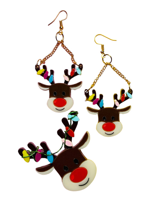 Winter Wonderland - Renna con Lucine + Orecchini