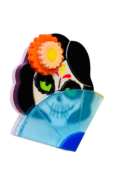 Dia De Los Muertos - Cocottes Testa Calavera con Ventaglio