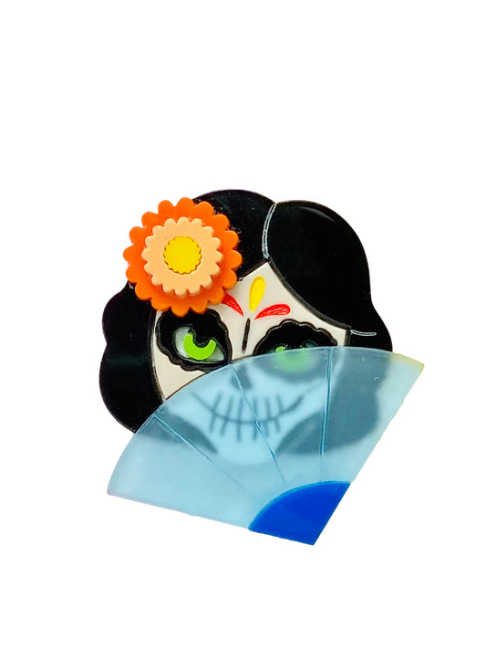 Dia De Los Muertos - Cocottes Testa Calavera con Ventaglio