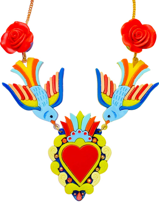 Dia de Los Muertos - Collana Rondini con Cuore Sacro