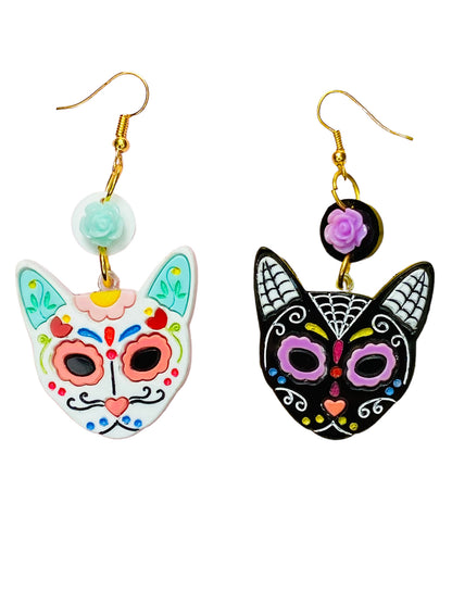 Dia de Los Muertos - Orecchini Gatto Calavera