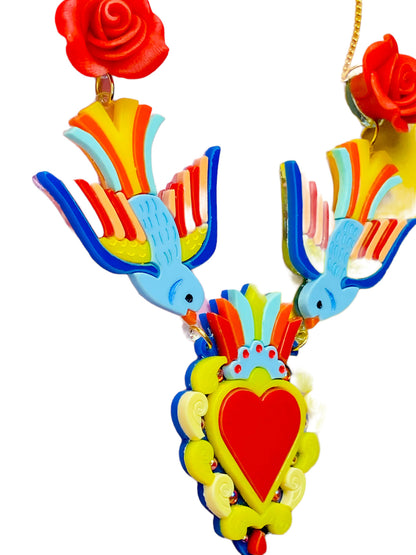 Dia de Los Muertos - Collana Rondini con Cuore Sacro