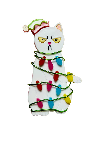 Winter Wonderland - Gatto Incastrato nelle Luci Natalizie