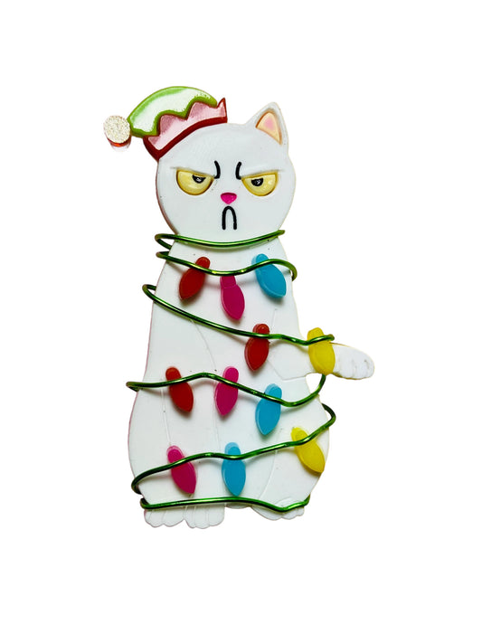 Winter Wonderland - Gatto Incastrato nelle Luci Natalizie