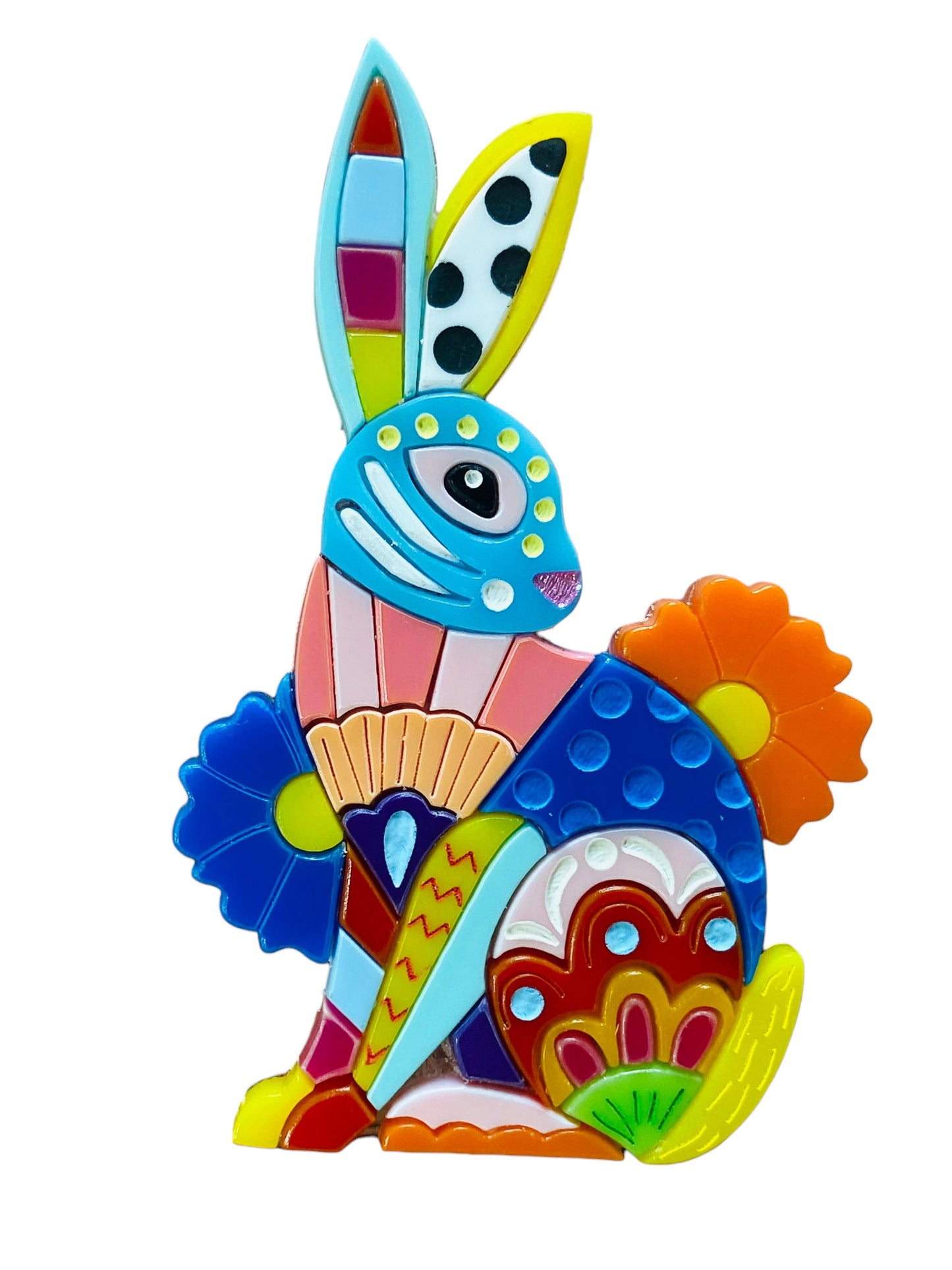 Arte Messicana - Alebrije Coniglio con Fiori