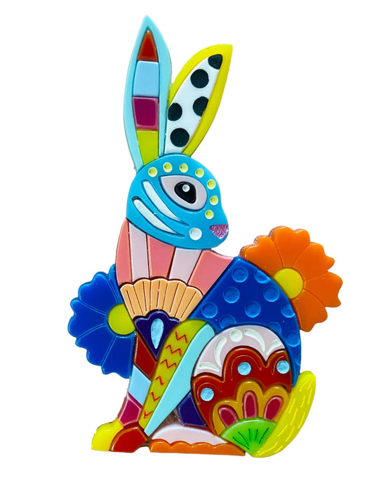 Arte Messicana - Alebrije Coniglio con Fiori