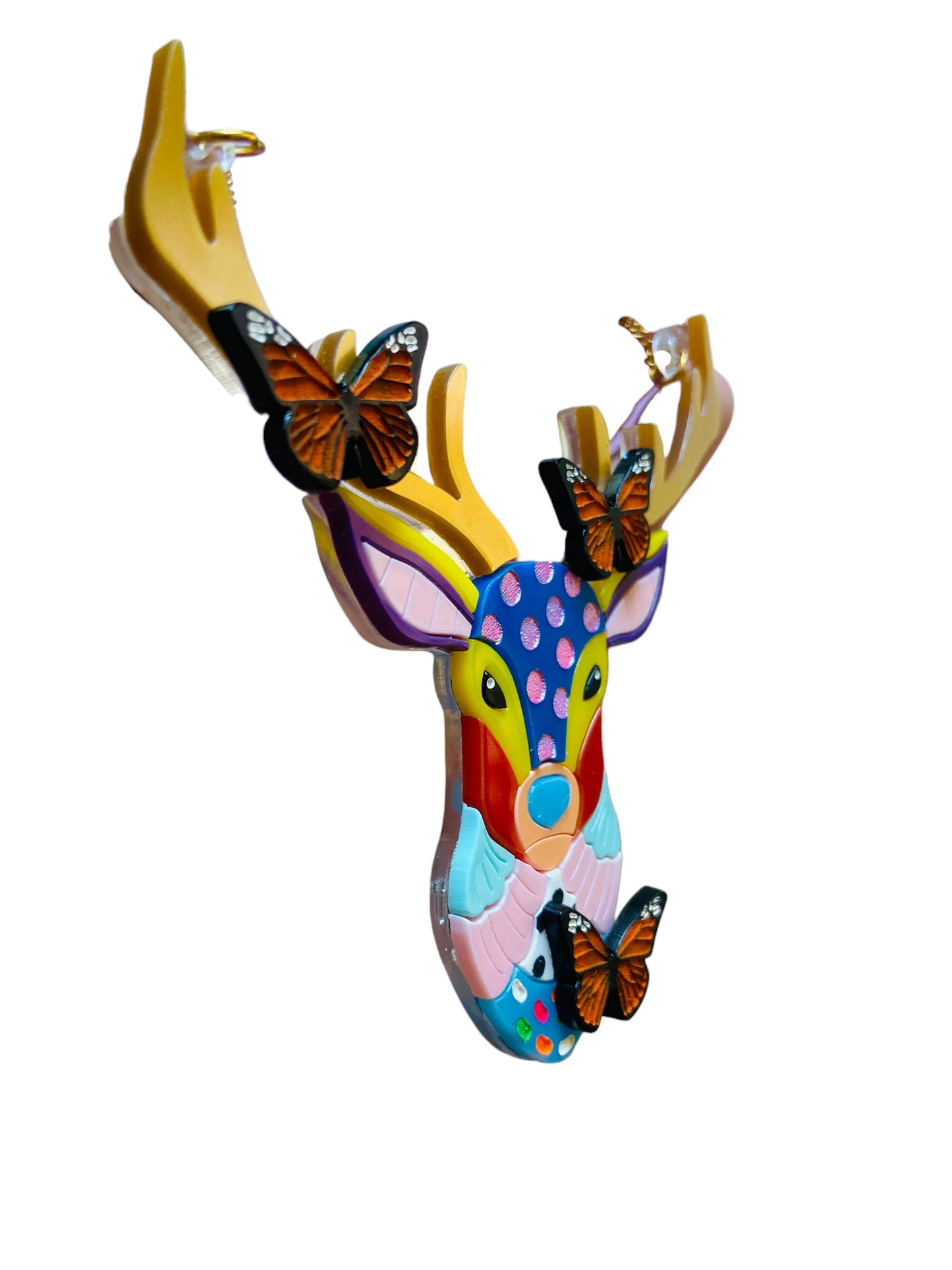 Arte Messicana - Collana Alebrije Cervo con Farfalle