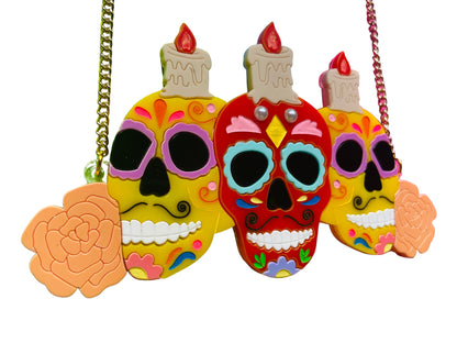 Dia de Los Muertos - Collana Sugar Skulls con Candele