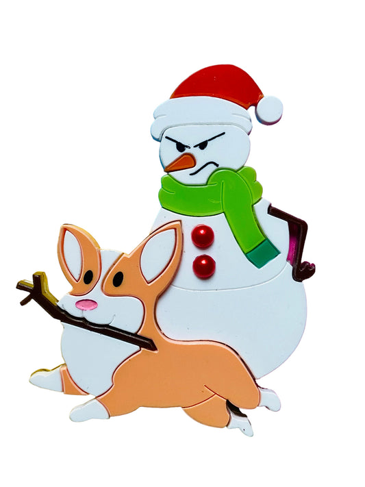 Winter Wonderland - Cane + Pupazzo di Neve "Mordi & Fuggi"
